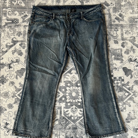 Buffalo David Bitton Relaxed Acid Washed Blue Jeans - Picture 5 of 15